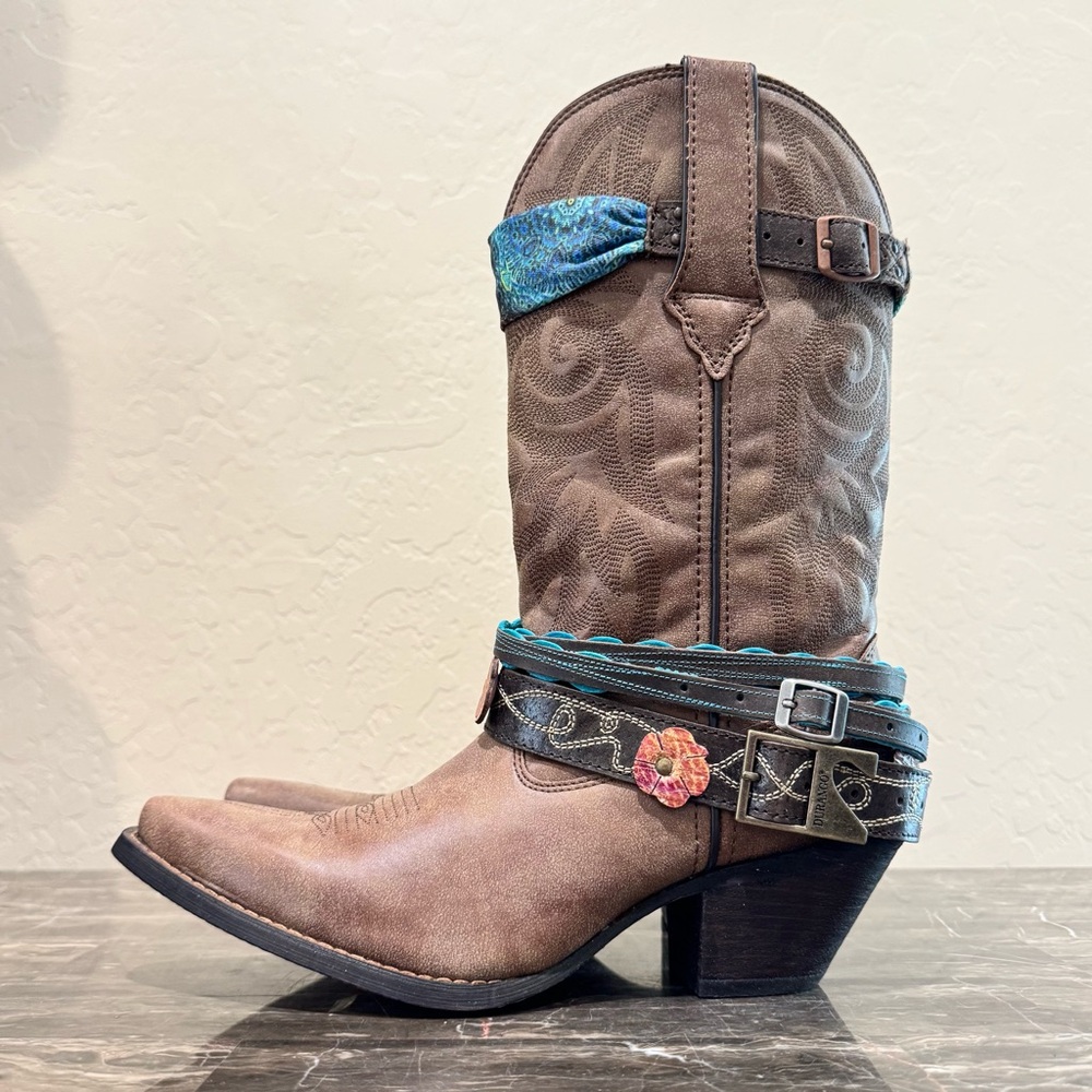 Durango Accessorized Faux Leather Cowboy Boots